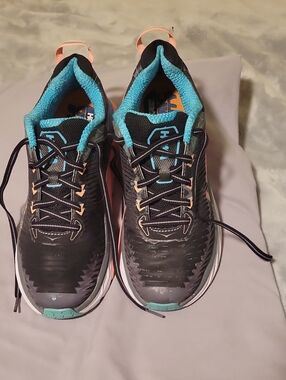 Hoka Arahi Black Teal Coral Women's Running Sneakers